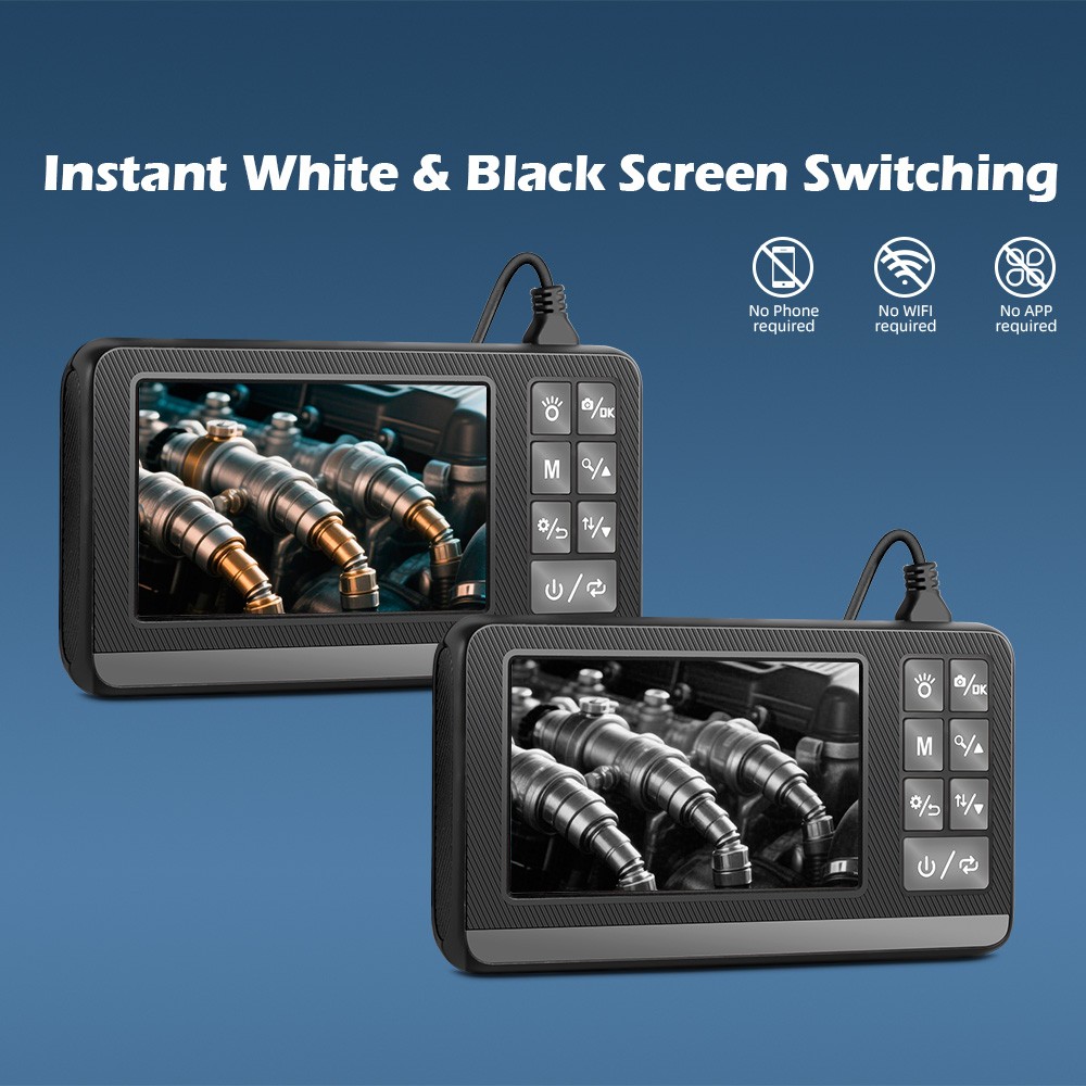 IP67 Rated Dual Lens 5M Camera Built LCD Screen Pipe Drain Inspection Scope