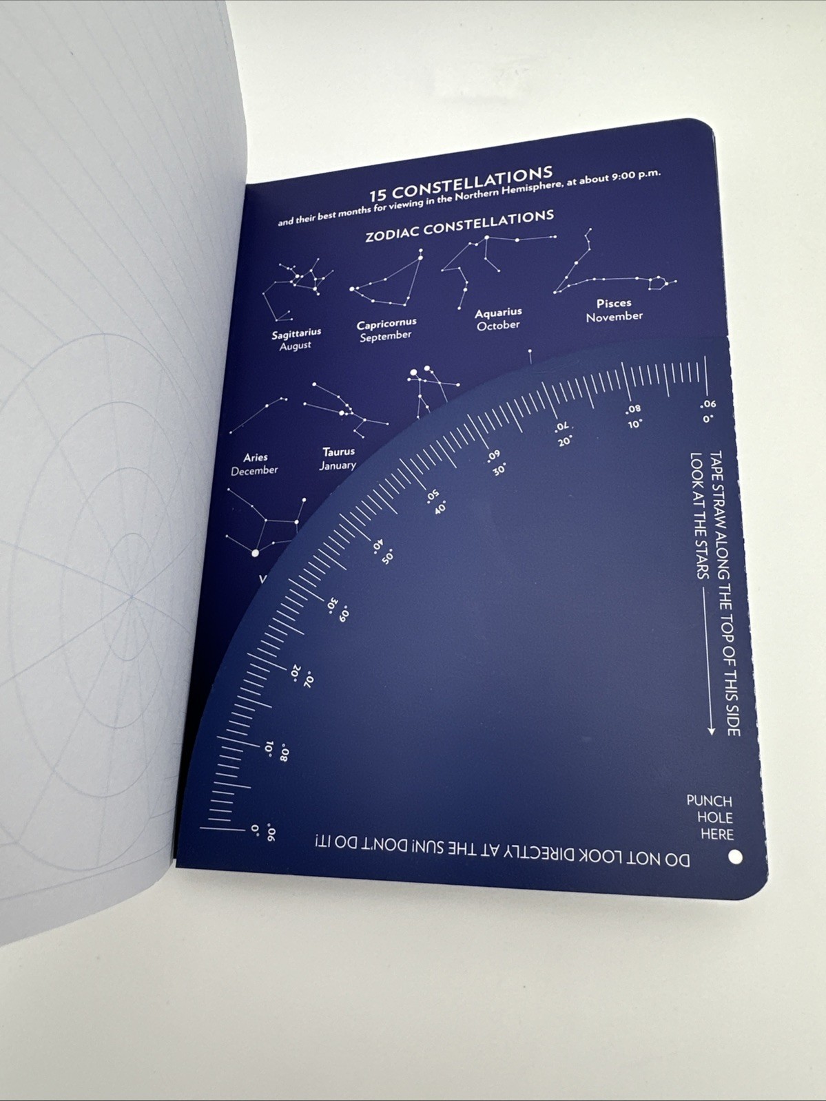 Stargazing Blue Full Size Notebook Blank Book Astronomy Astrolab Journal