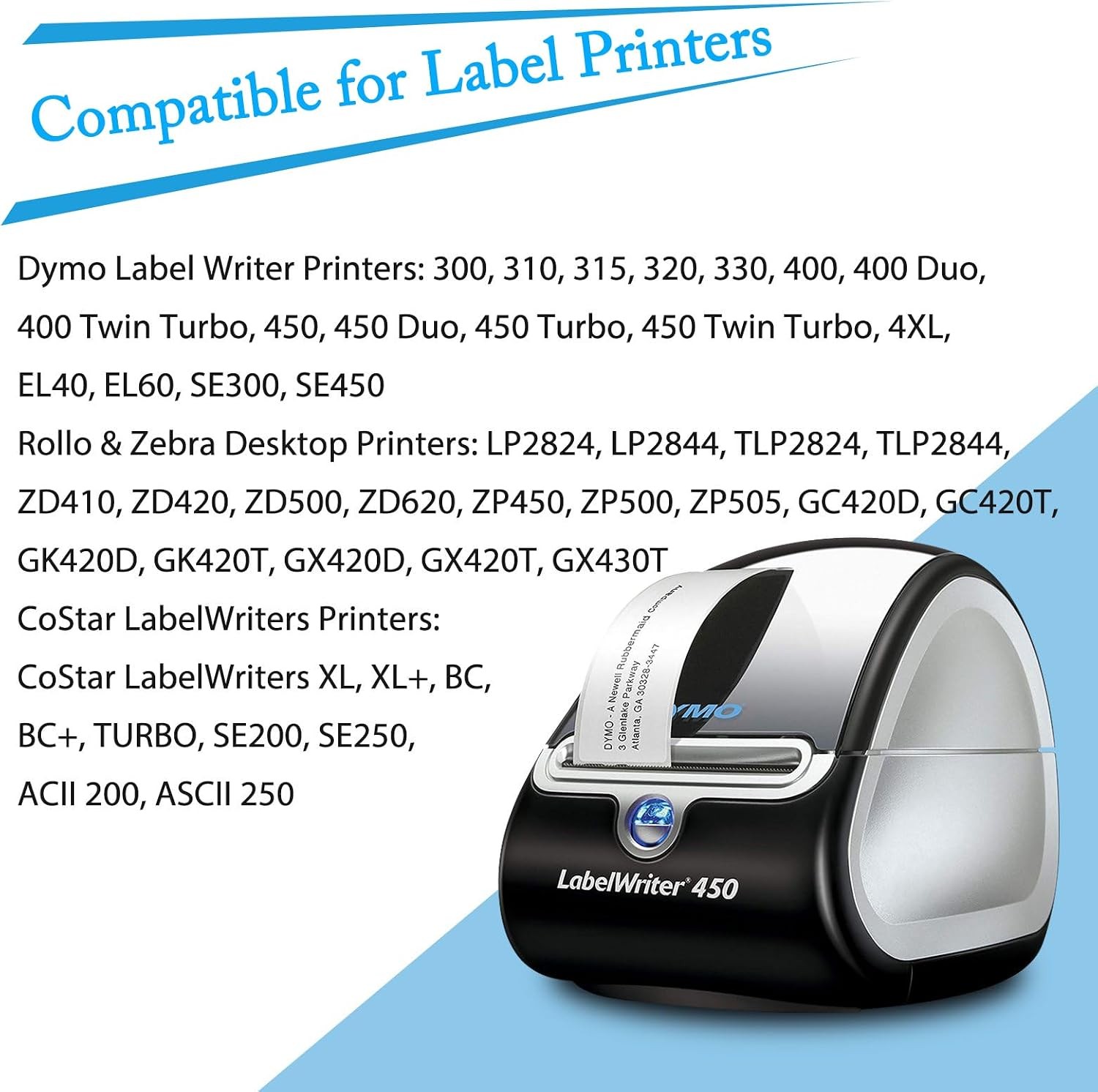 12x 2-5/16″ x 4″ Large White Shipping 300 Labels 30256 For Dymo LabelWriter