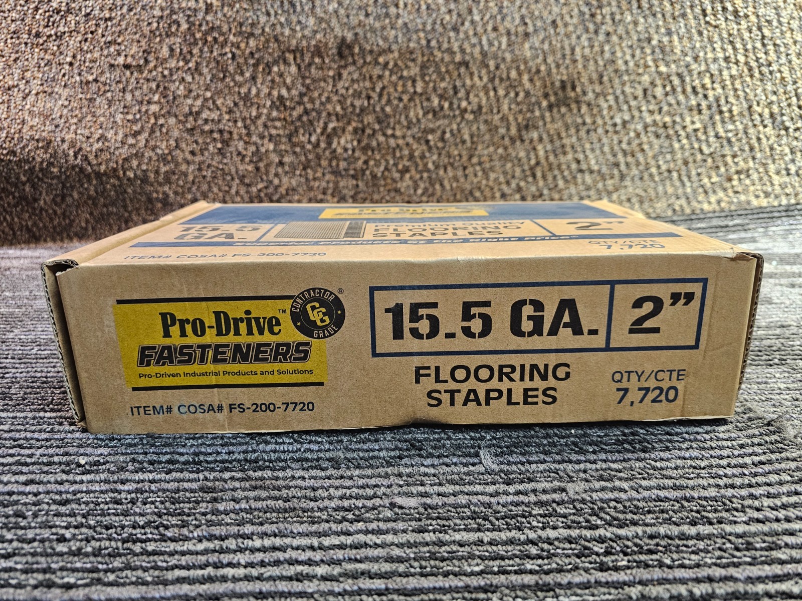 (QTY 7,720) Pro-Drive FS-200-7720 Fasteners 15.5-Gauge Hardwood Flooring Staples