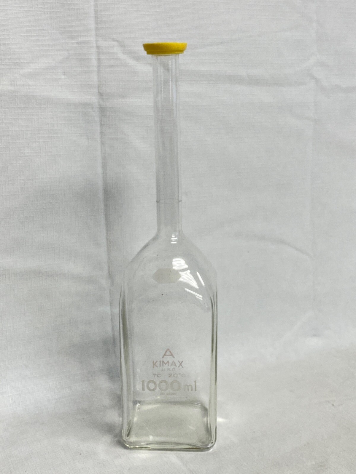 KIMAX KIMBLE DWK Glass 1000mL 1L Square Volumetric Flask w/ Snap Cap 28000