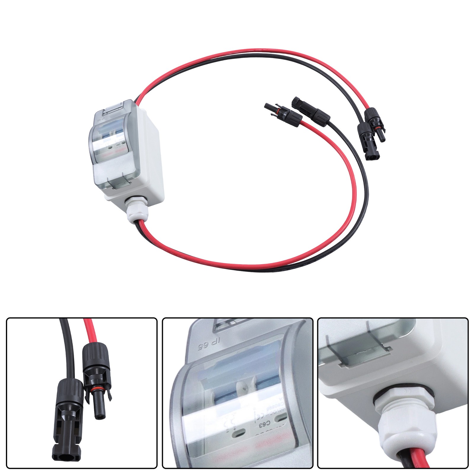 1000V 60A Solar Disconnect Switch, IP65 Weatherproof Breaker Box for PV Outdoor