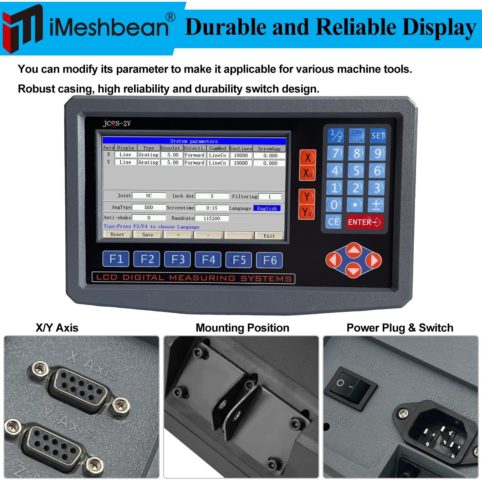 LCD Digital Readout with Precision Linear Scale for Milling Lathe Machine 2 Axis