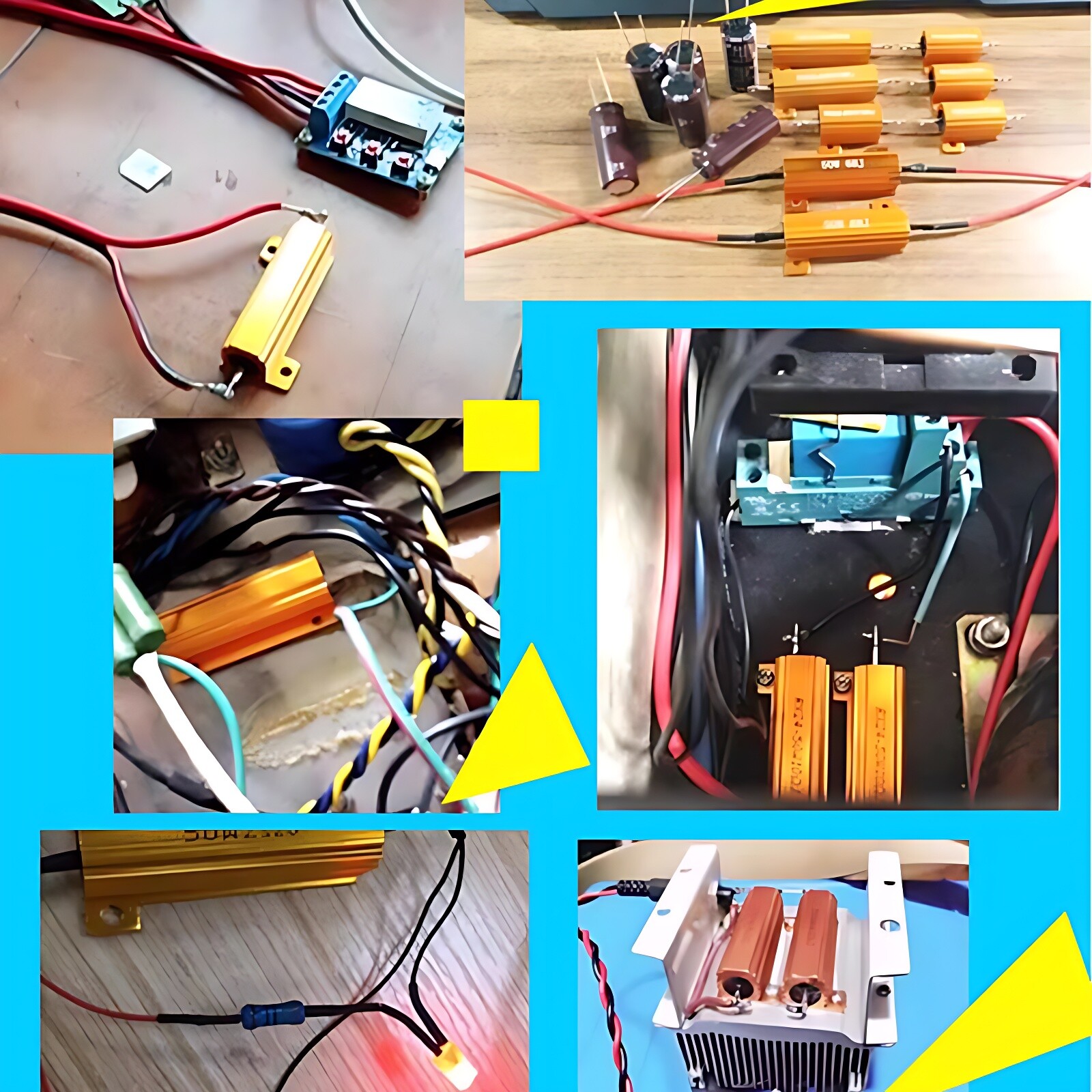 5W/10W/25W/50W/100W/200W-500W Golden Aluminium Metal Resistor Wirewound 0.1-10KΩ