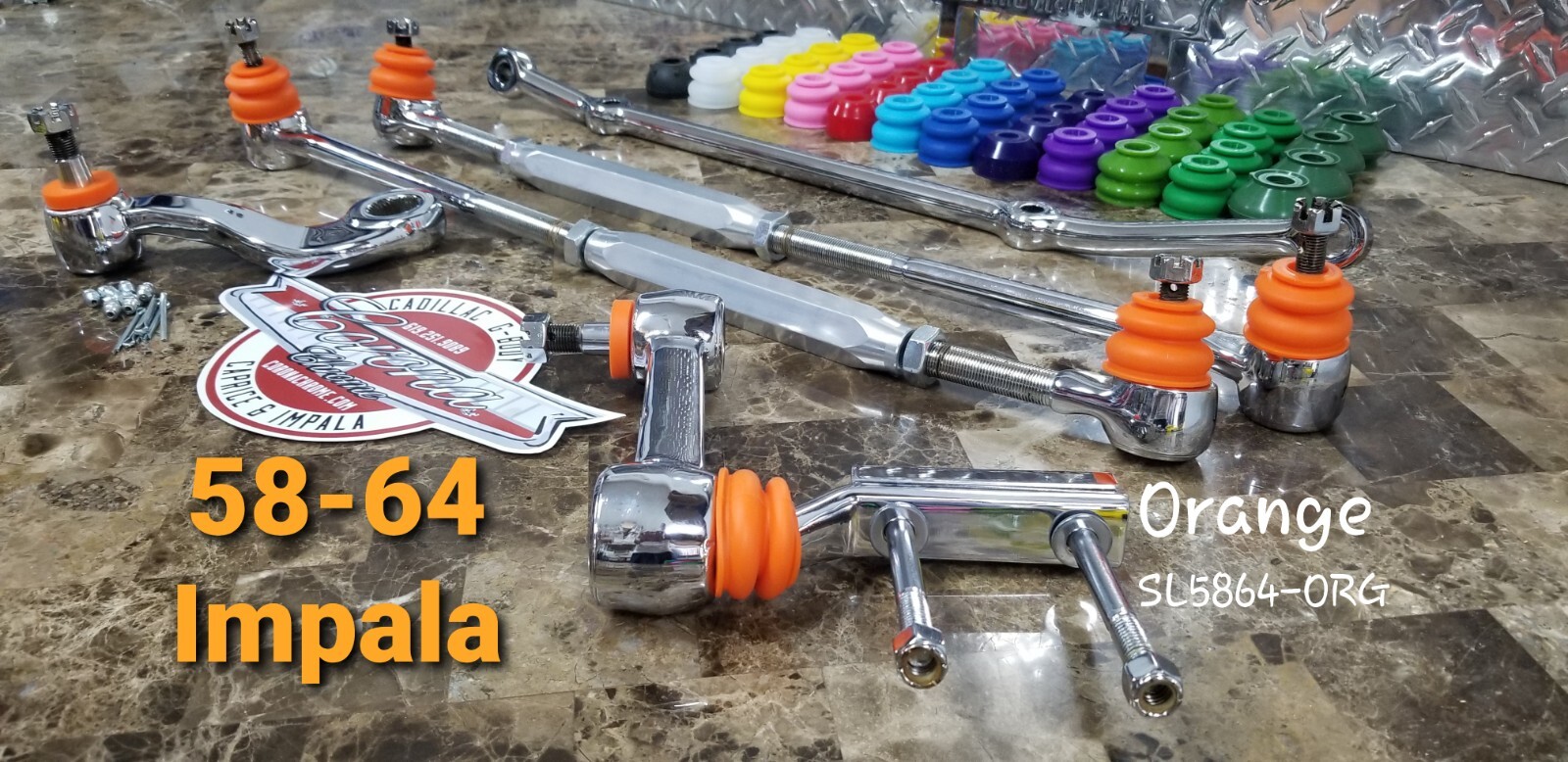 Chrome Steering Linkage Kit 58-64 Impala