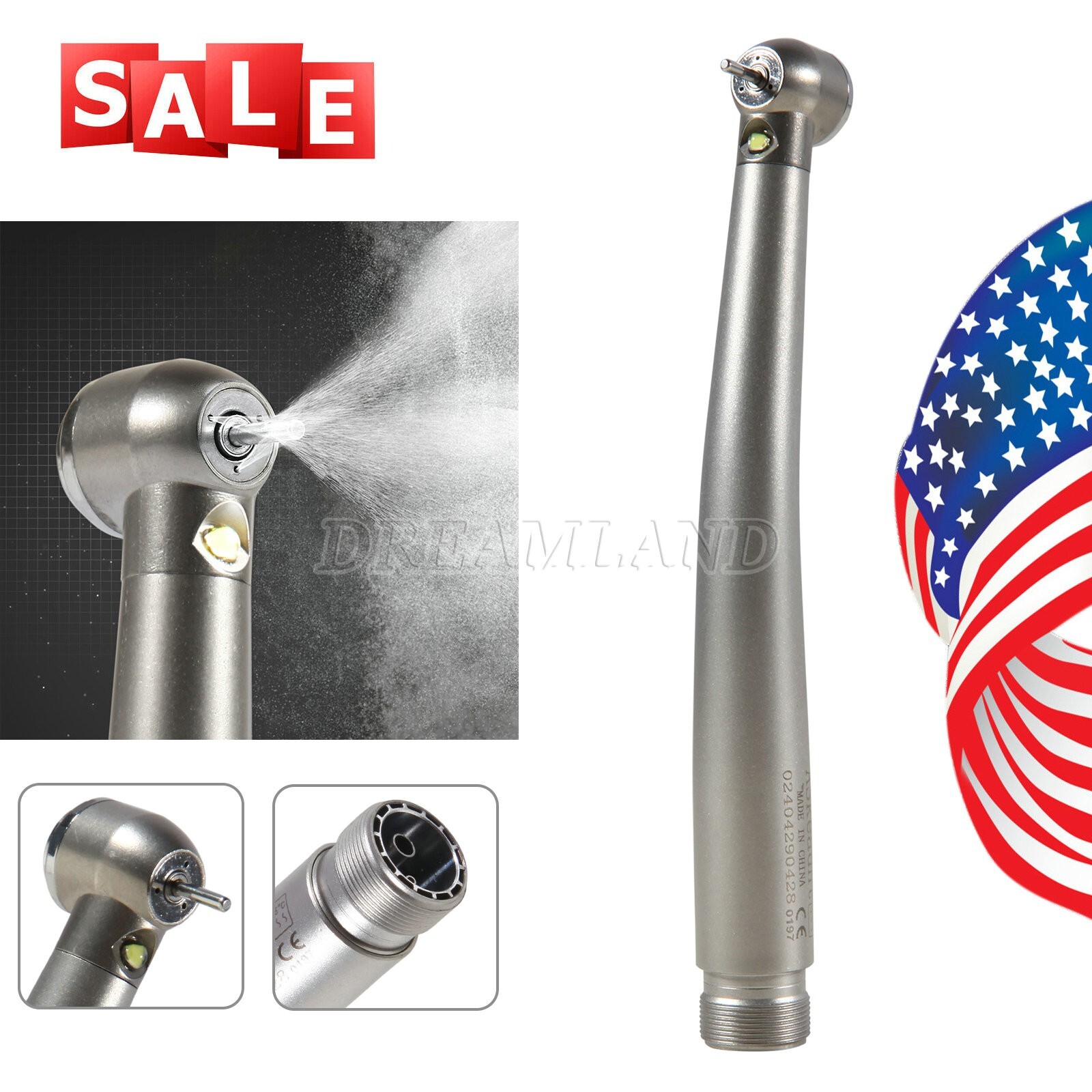 10X Askeadnt Dental High Speed Fiber Optic E-generator LED handpiece Push button