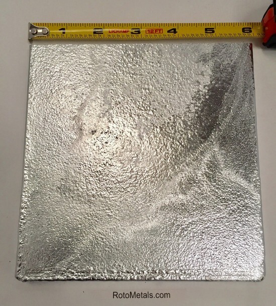 Roto Metals Zinc Plate – 1/2 inch x 6 inch x 6 inch