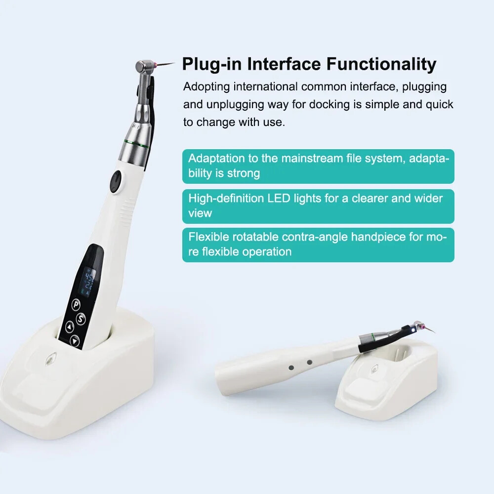Dental Wireless LED Endo Motor 16:1 Contra Angle Handpiece Root Canal Treatment