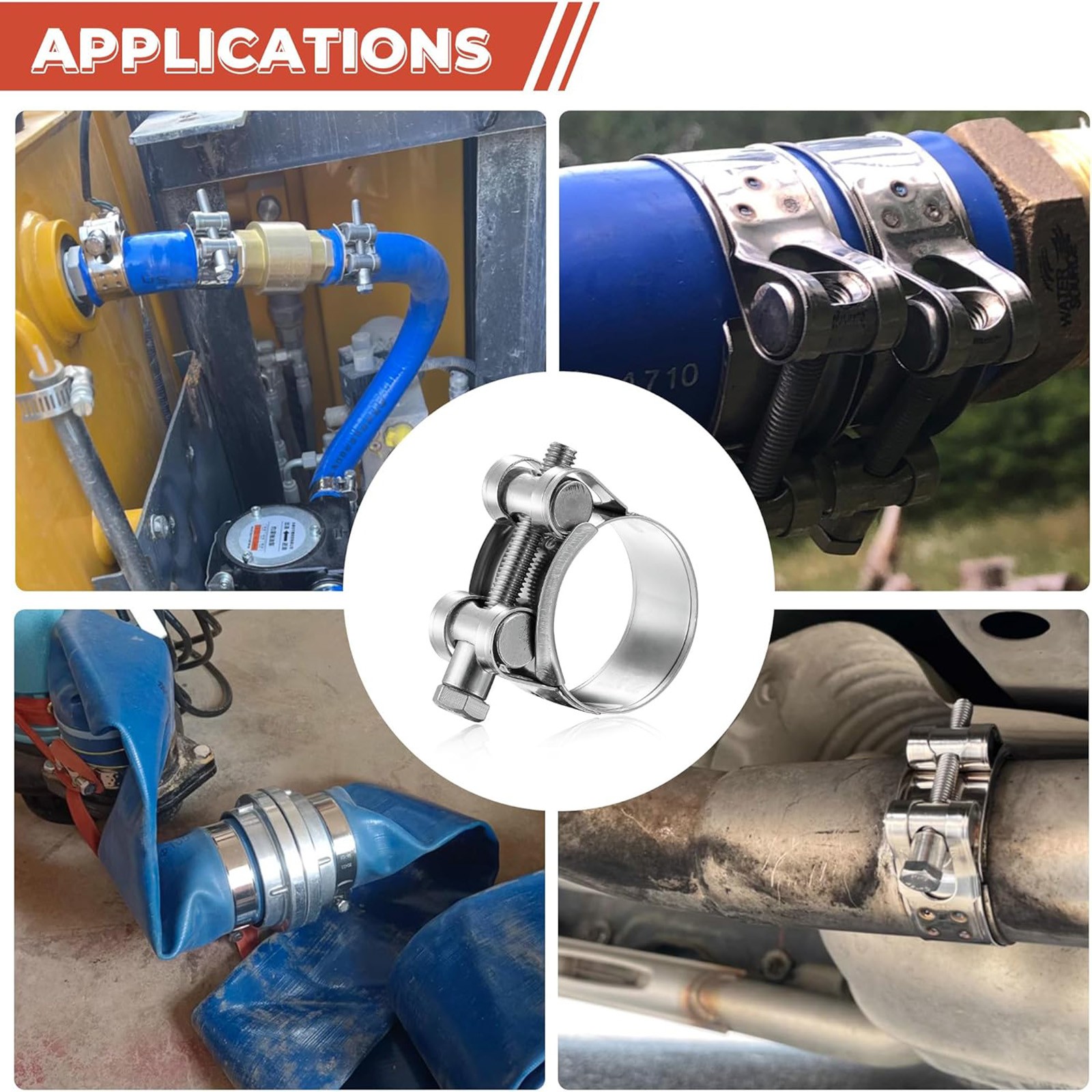 Mini Hose Jubilee Clip Clamp Fuel Line Petrol Pipe Clamps Clips Stainless Steel