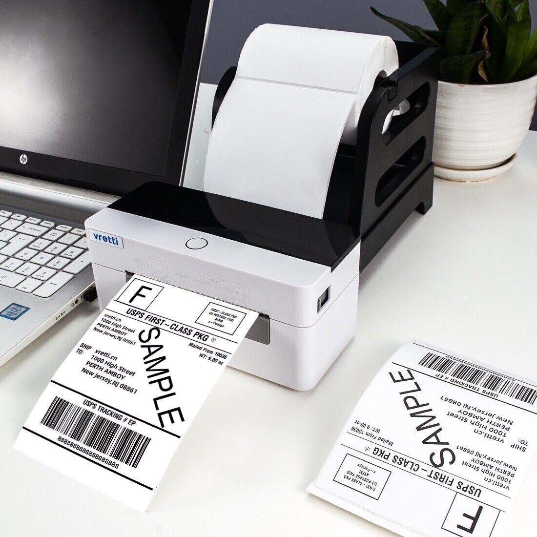 VRETTI Self Adhesive Thermal Shipping Labels Roll 4×6 Zebra 2844 Eltron ZP450