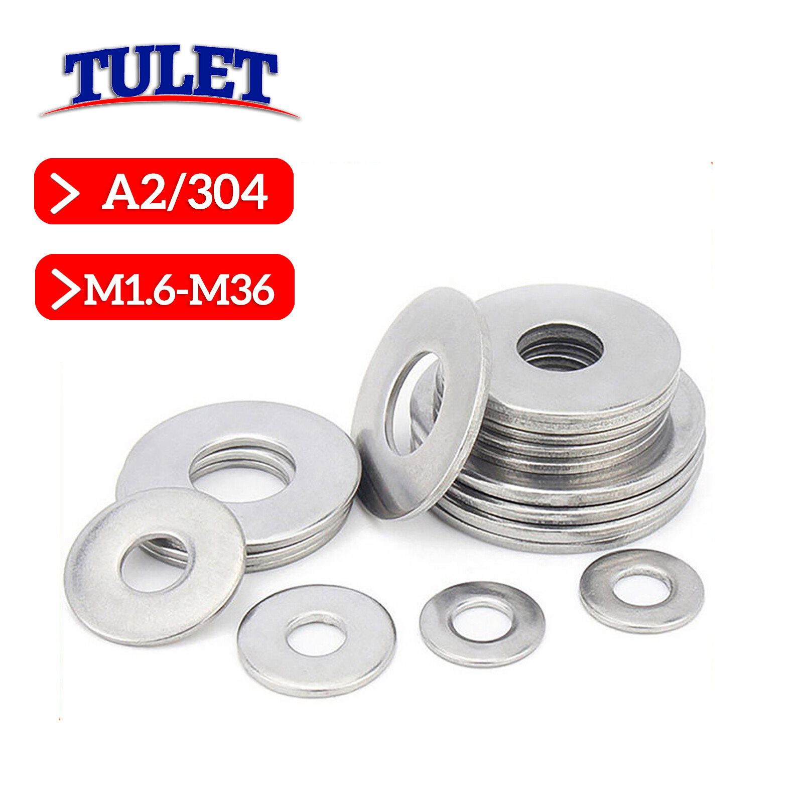 M1.6 – M36 Metric Stainless Steel Flat Washer A2 / 18-8 / 304 DIN 125A