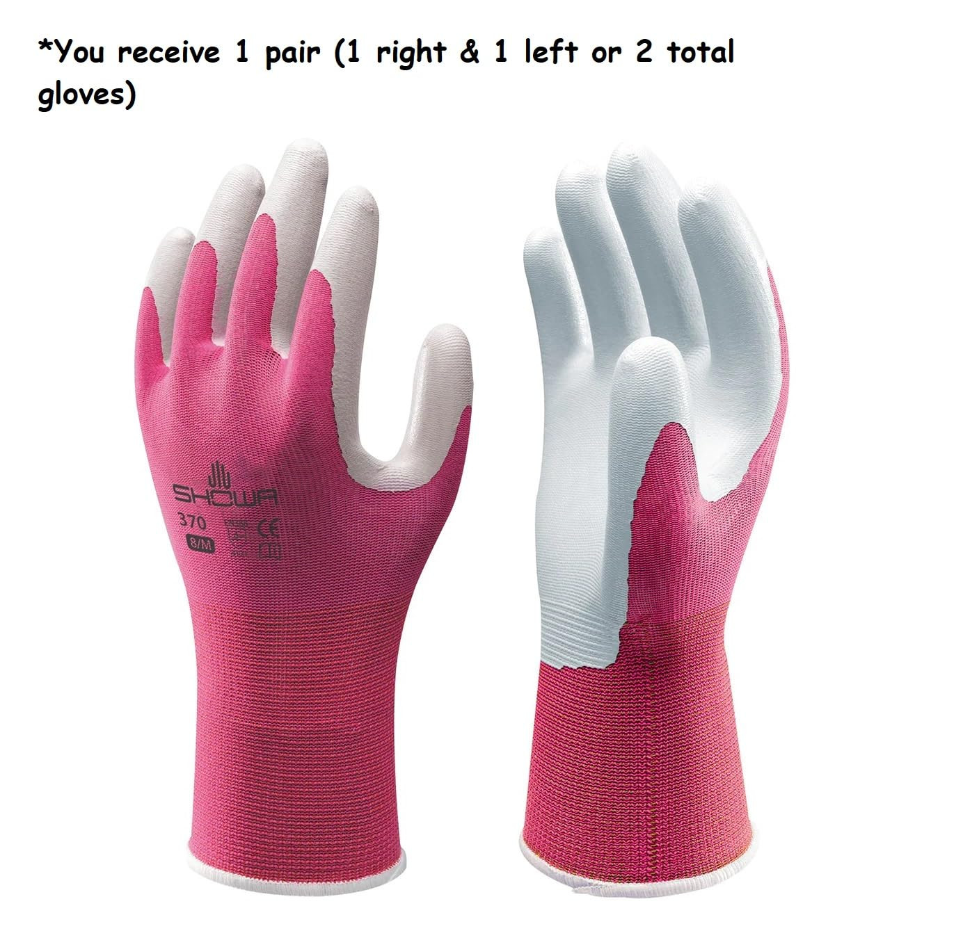 Atlas 370 Nitrile Palm Coated General Purpose Work Glove with Nylon Liner, Pink,