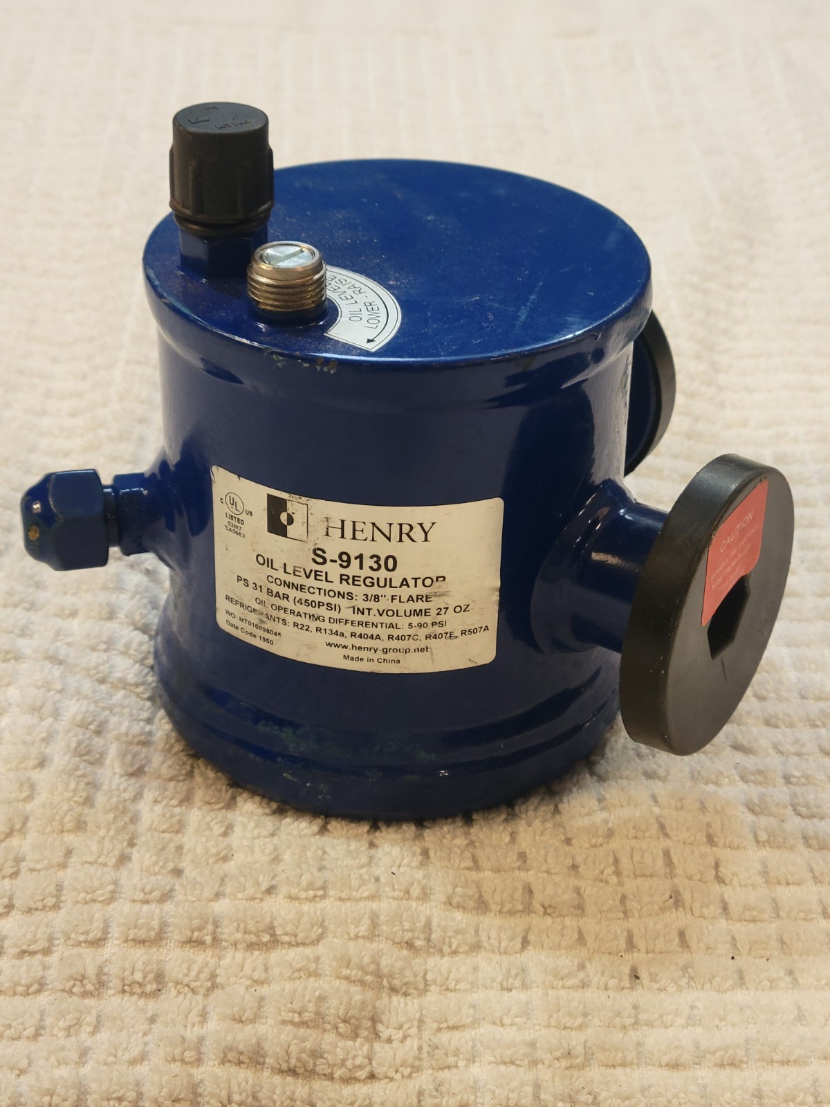 HENRY TECHNOLOGIES S-9130 450PSI 3/8″ NSNP Oil Level Regulator Free Shipping