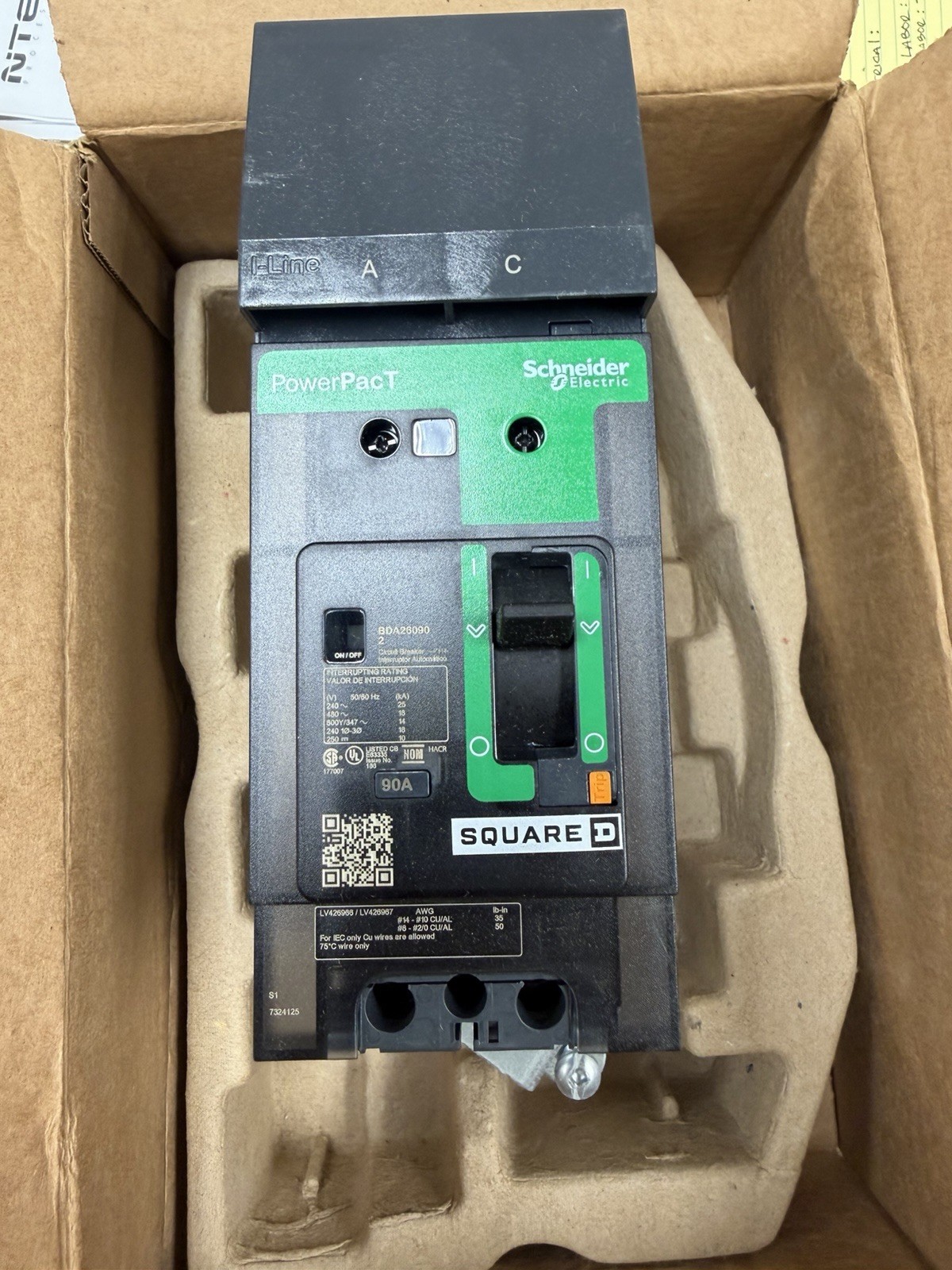Sq. D BDA260902 2P 90a Power PacT Breaker