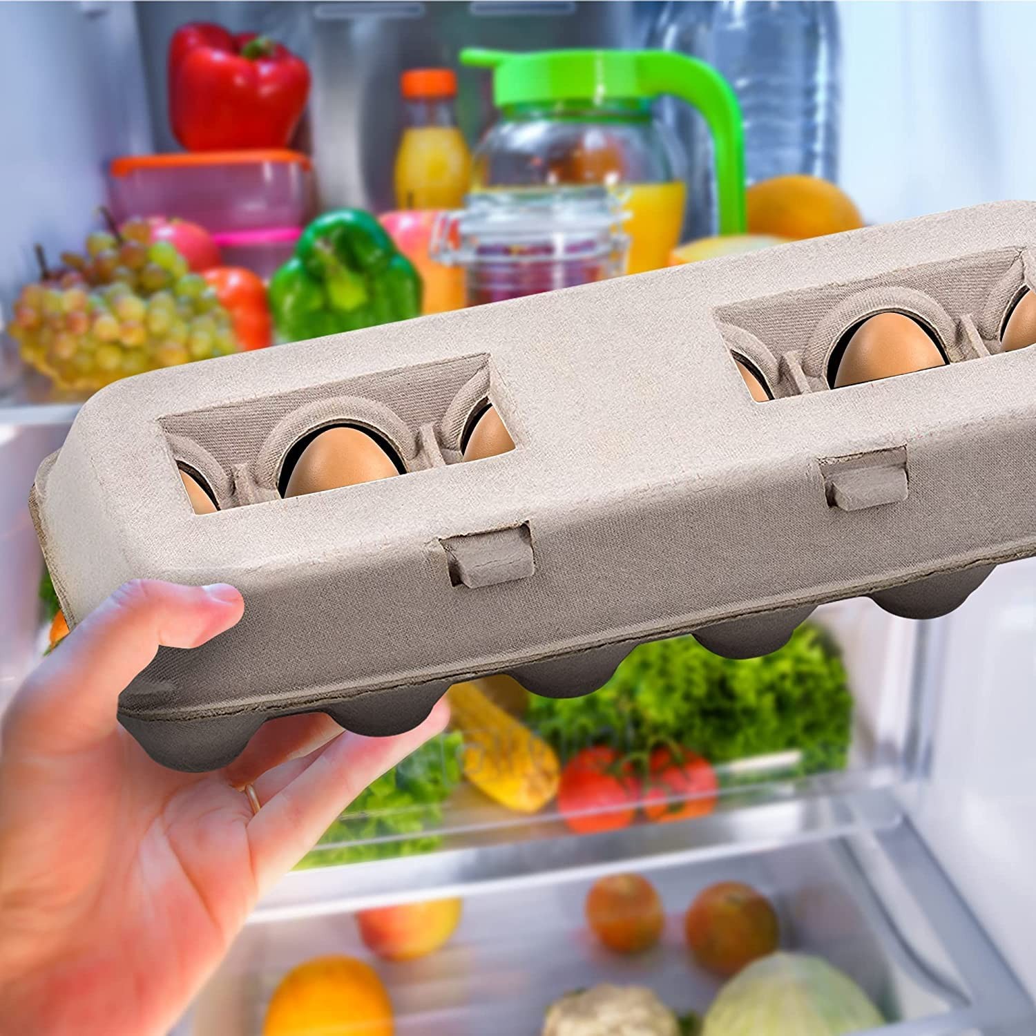 Natural Pulp Egg Cartons Holds 12 Eggs 11.5″ X 4.2″ X 1.25″ – Recycled Material
