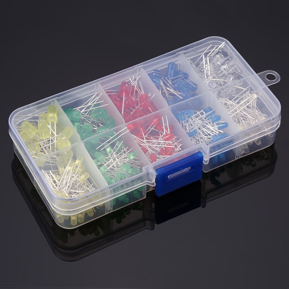 300pcs 3mm 5mm Assorted Color 2-pin Diffused LED Light Emitting Diodes Set KQPZ