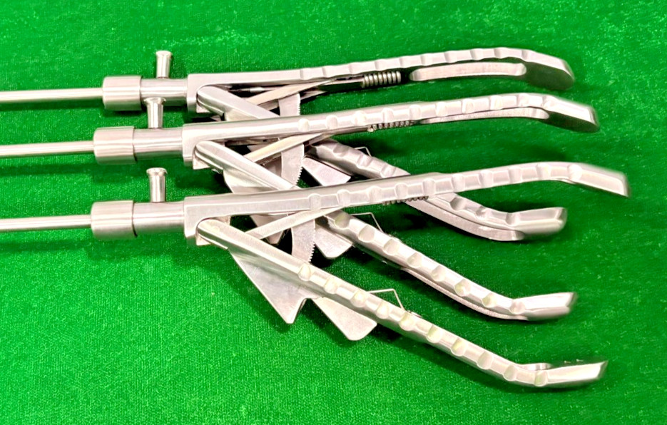 3pc Laparoscopic Bariatric Needle Holder Straight & Curved Jaw 5mmx45cm Reusable