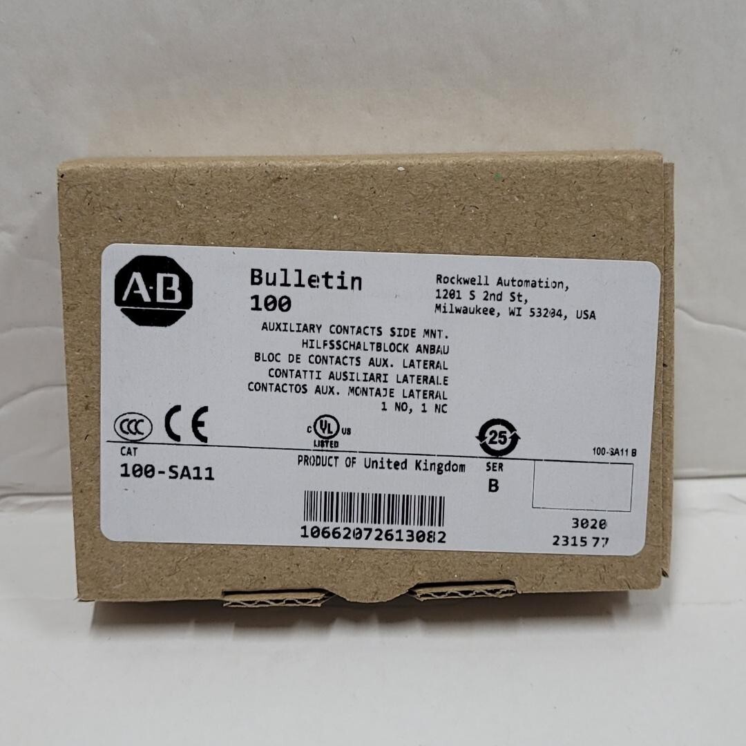 Allen Bradley 100-SA11 Auxiliary Contact Side Mount, 1 NO / 1 NC Contact