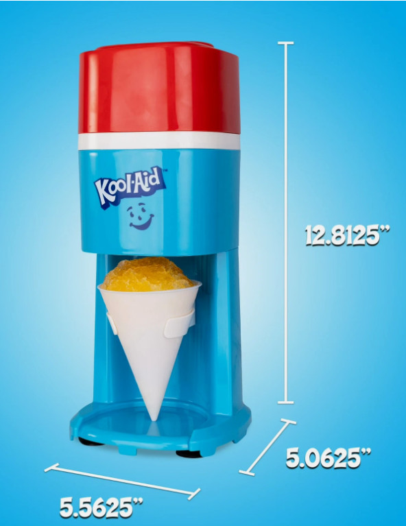 Kool-Aid Electric Ice Shaver Snow Cone Maker with SS Blades Red/White/Blue NEW