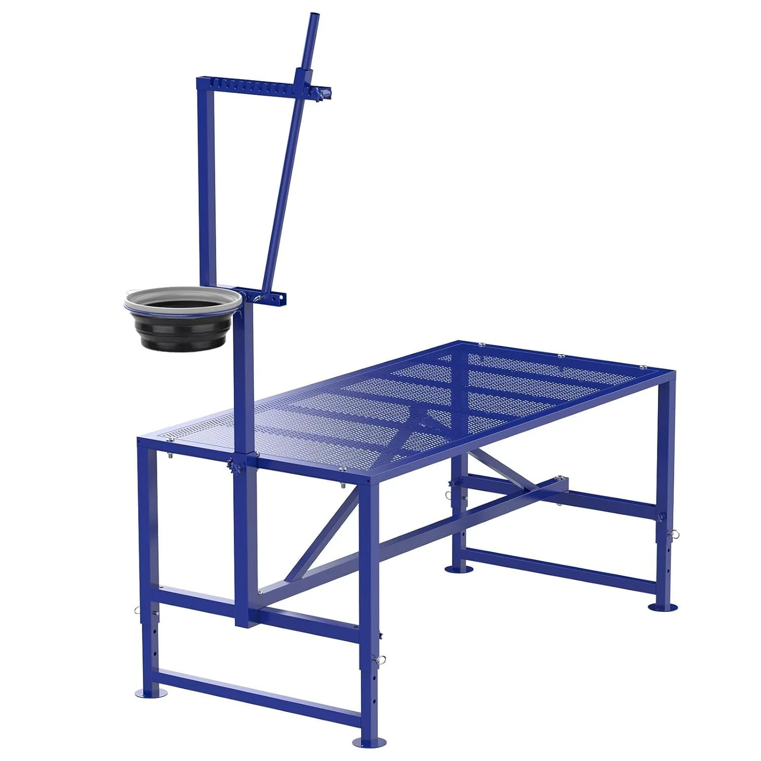 600 Lbs Goat Milking Stand with Feed Bin, Heavy Duty Goat Stand for Milking, Hoo