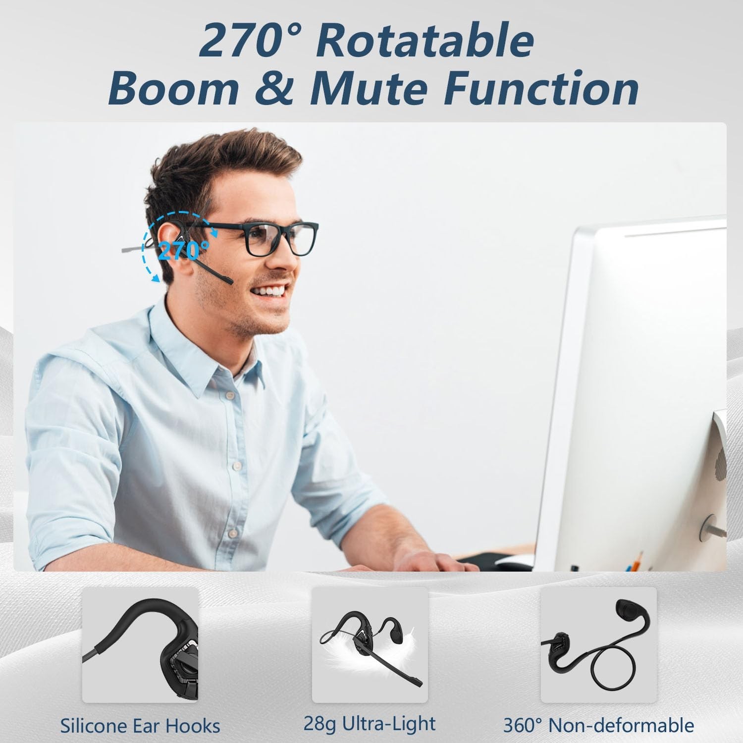 BANIGIPA Open Ear Headphones, Air Conduction Bluetooth Headset, Wireless Earp…