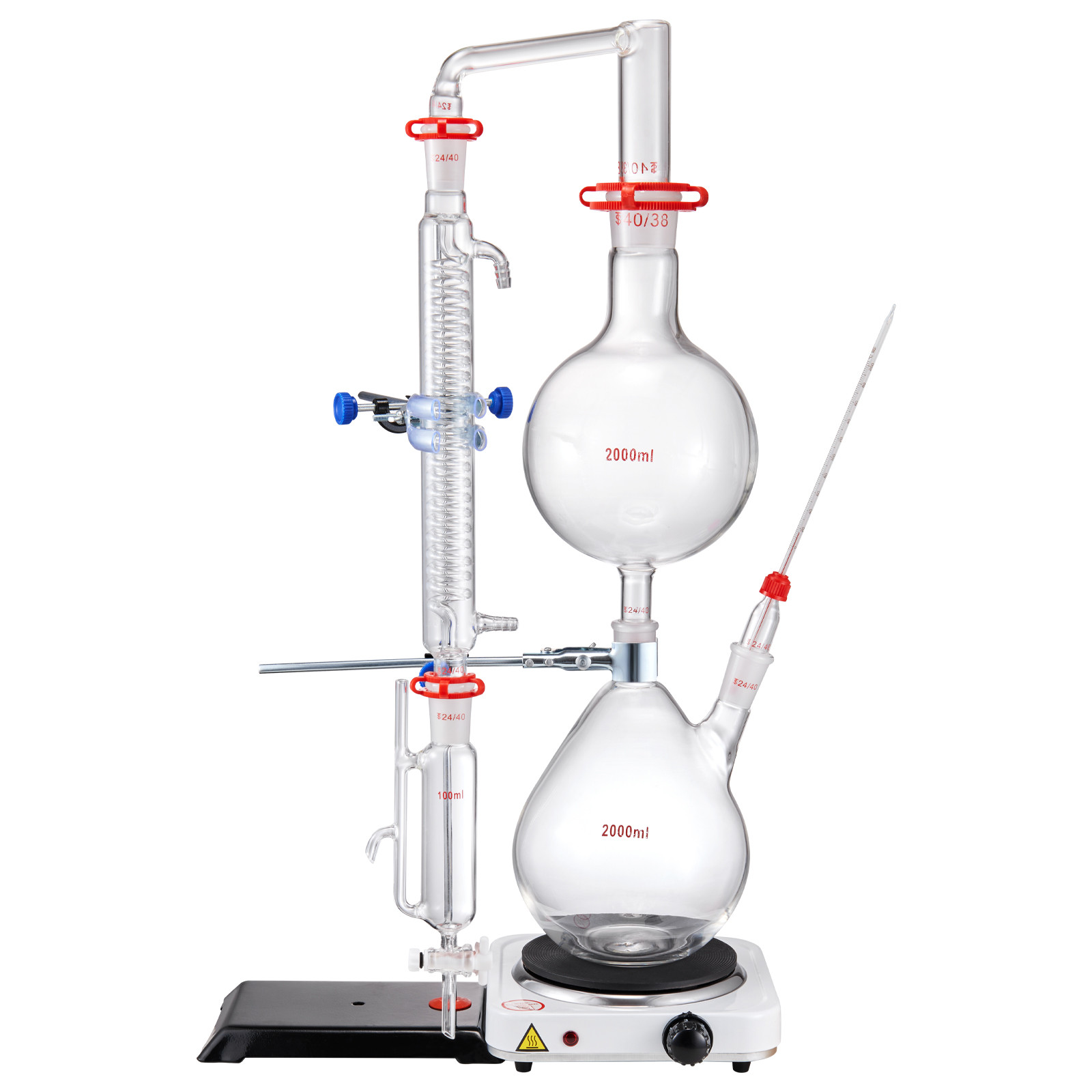 VEVOR Essential Oil Distillation Kit 2000ml Distillation Apparatus 28 pcs Set