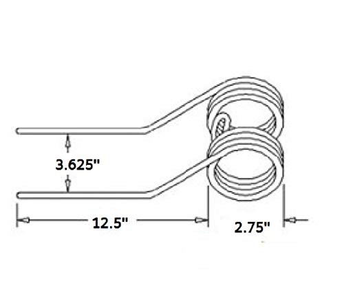 3 Kuhn Tedder Teeth 12.5″ Tine x 2.75″ Coil x 3.625″ Hook w/ 0.375 Wire 576 090