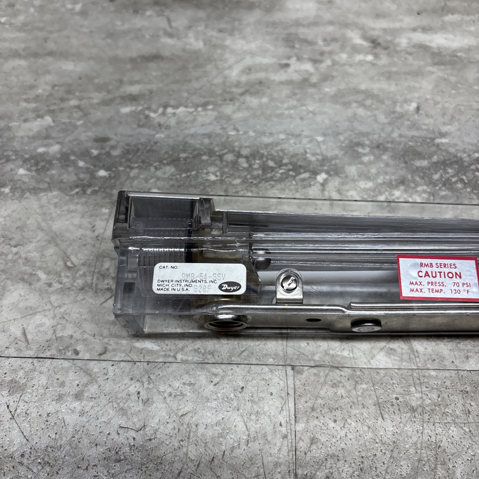 Dwyer RMB-54-SSV Rate Master Flow Meter, 0-200 SCFH Air, NO HARDWARE, New