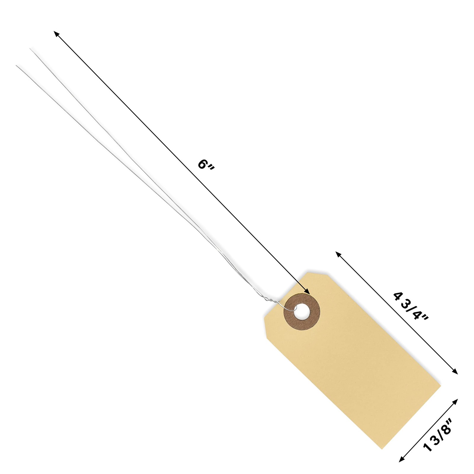 Shipping Tags with Wire Ties #1-2 3/4” x 1 3/8” – 250 Blank Manilla