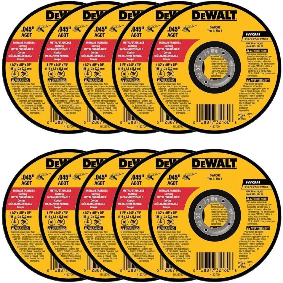DEWALT DW 8062 4 1/2″ X .045″ X 7/8″ Thin Cut Off Wheels 100 Pack