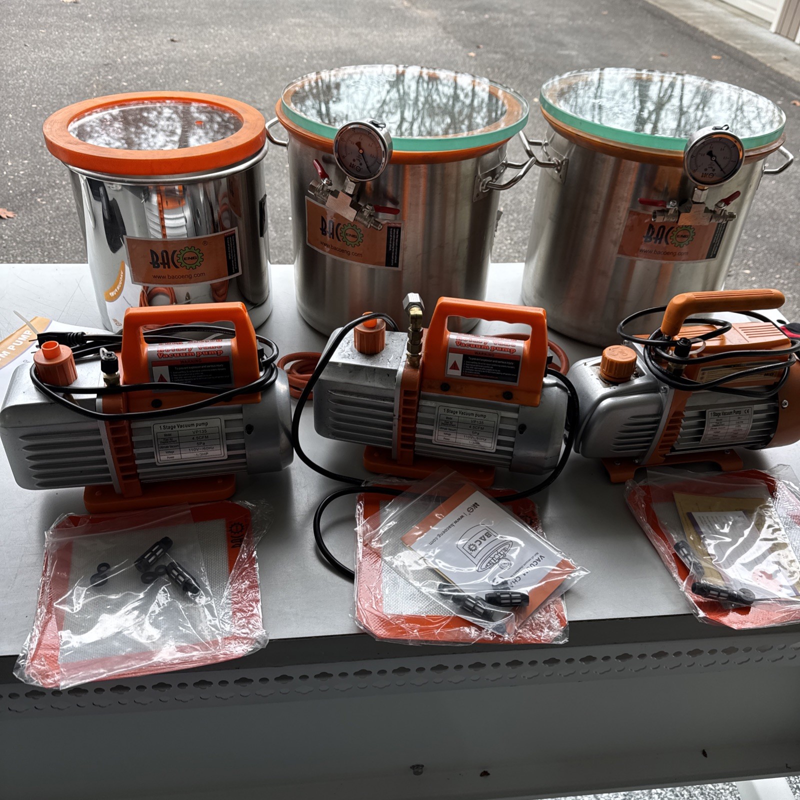 QTY 3 BACoeng Vacuum Pump Pots Hose READ! BAC OPEN TO DIVIDING LOT IF WANTED