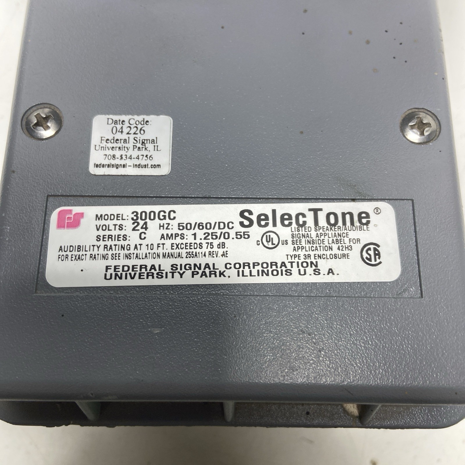 New FEDERAL SIGNAL 300GC-120 300GC120 Gray Series D