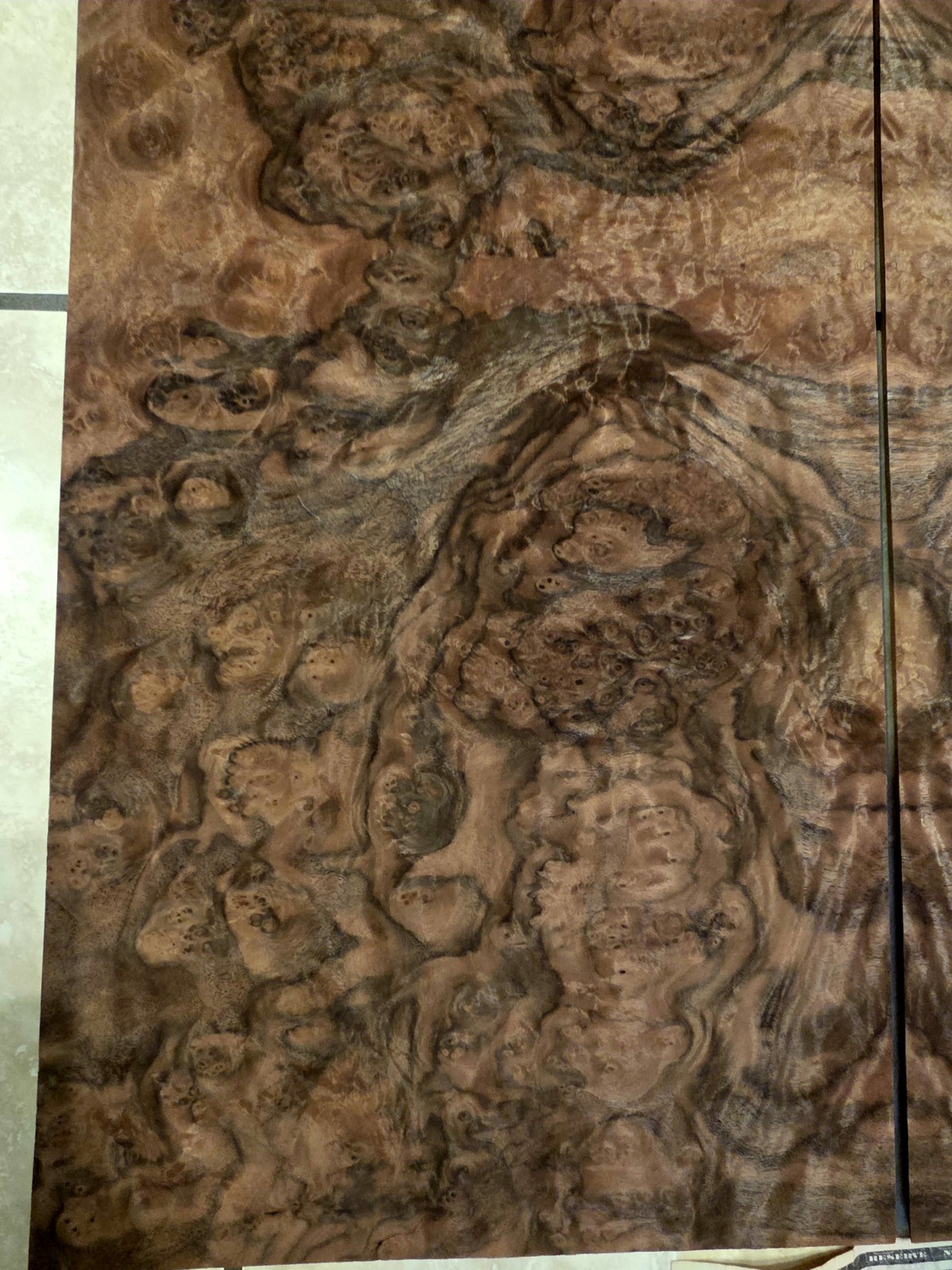 Walnut Burl Veneer:) 4@12.5×25.75″