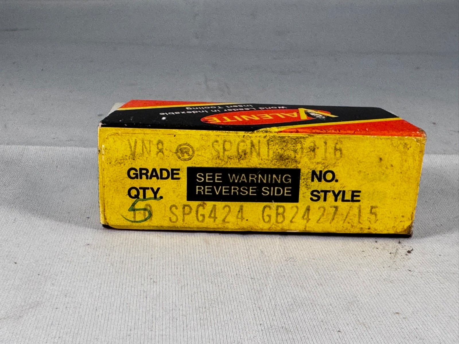 NEW SURPLUS 10PCS. VALENITE SPG 424 GRADE: VN8 TiN CARBIDE INSERTS