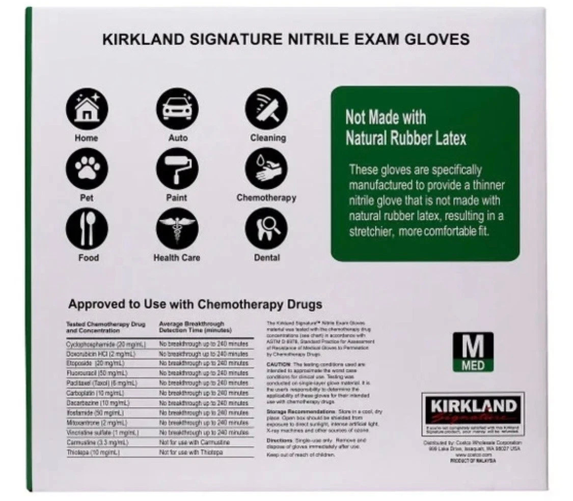 Kirkland Signature Nitrile Exam Gloves 400 Count Small Medium Large Blue Gloves