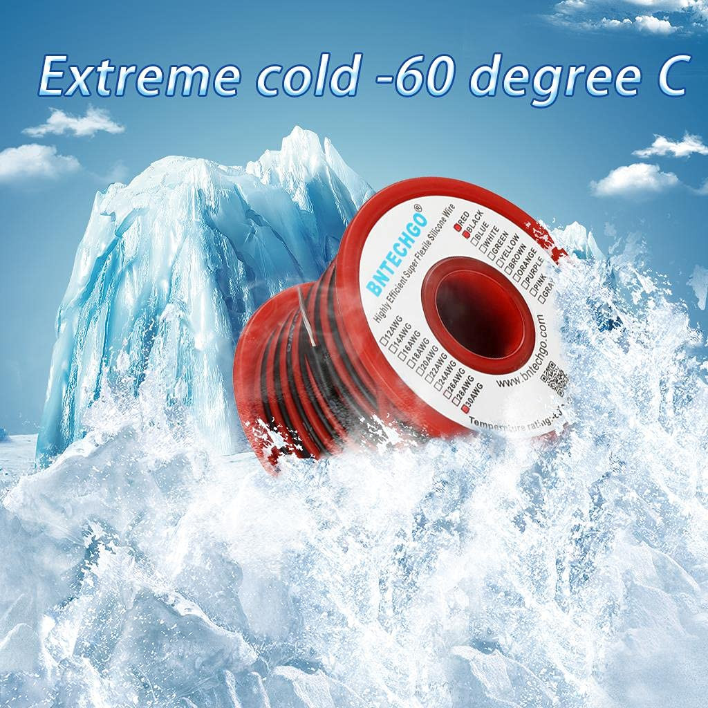 30 Gauge Silicone Wire Spool Red and Black Each 25ft 2 Separate Wires Flexible 3