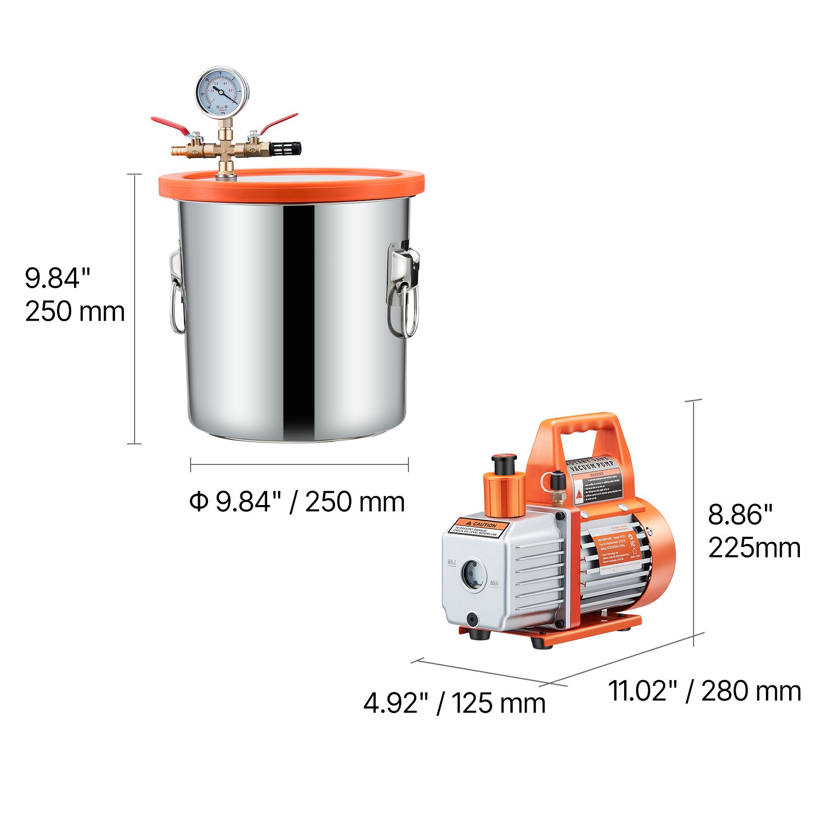 Uimoso 3.5 CFM Vacuum Pump with 3-Gallon Stainless Steel Degassing Chamber Kit