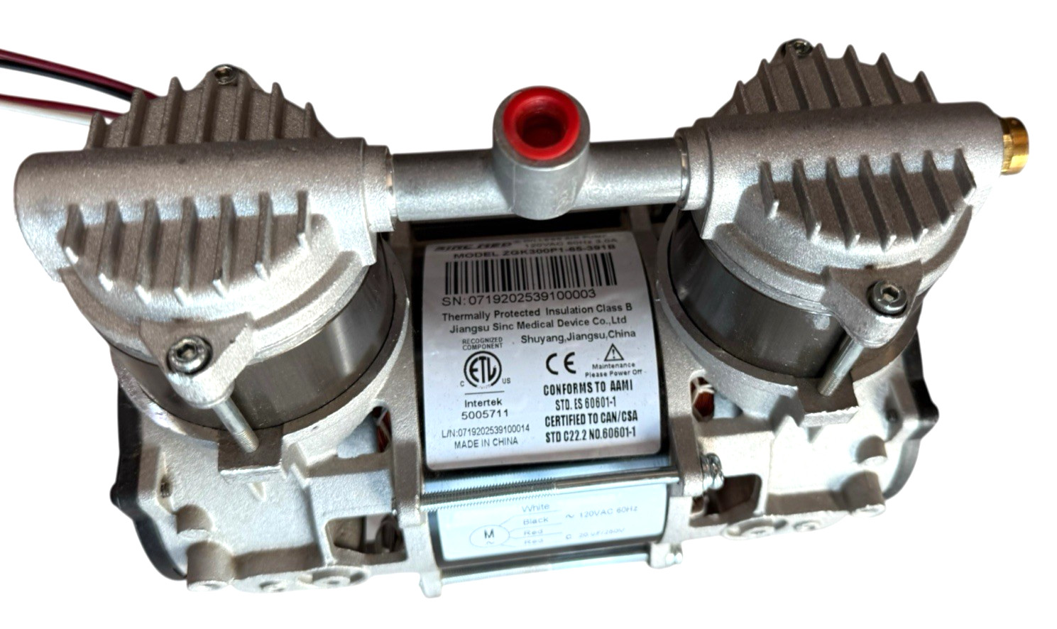 Oilless Air Pump ZGK300P1-65 w/ Motor Run Capacitor (110v/60Hz/1) 290W