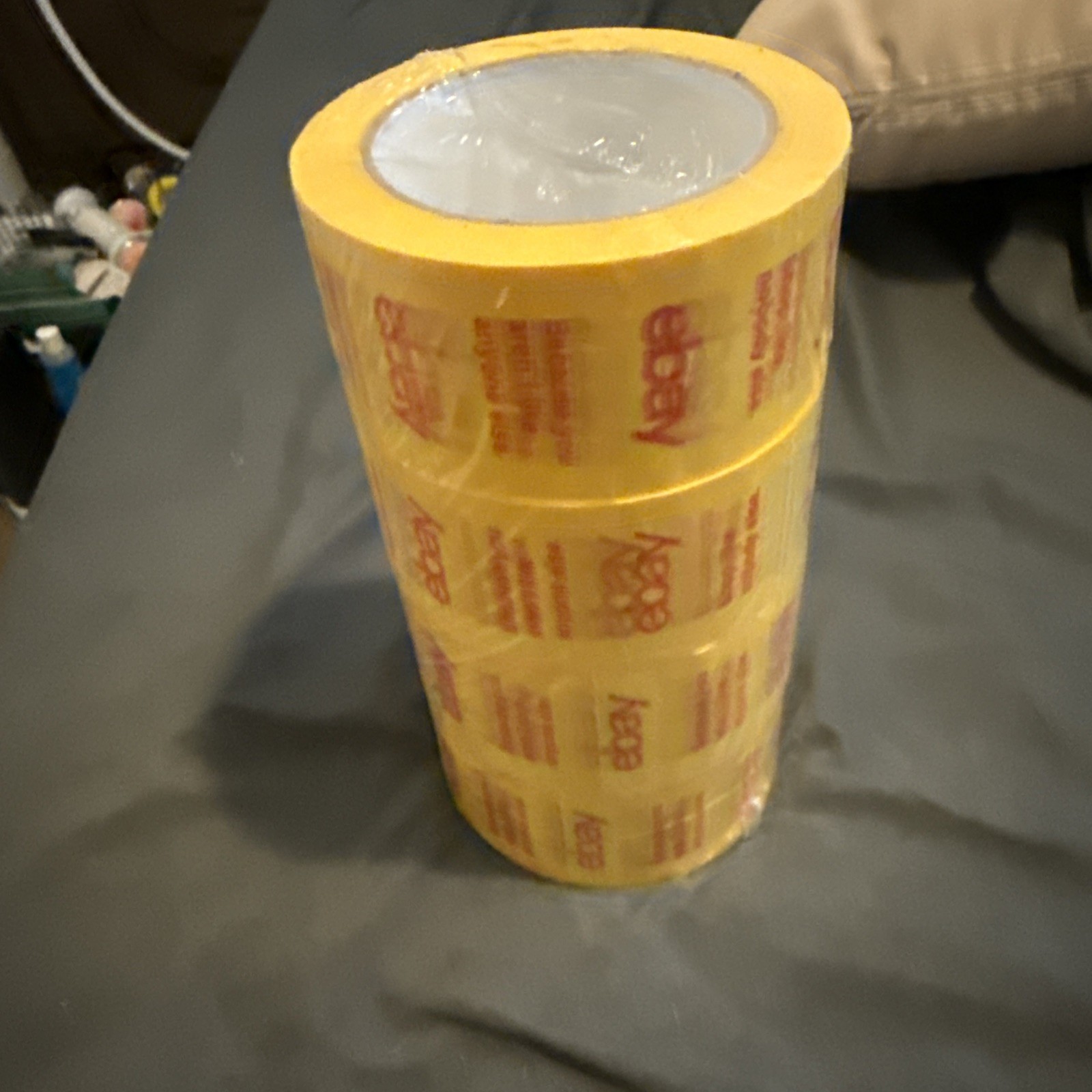 4 ROLLS OF OFFICIAL EBAY YELLOW BRANDED TAPE PACKING SHIPPING SUPPLIES