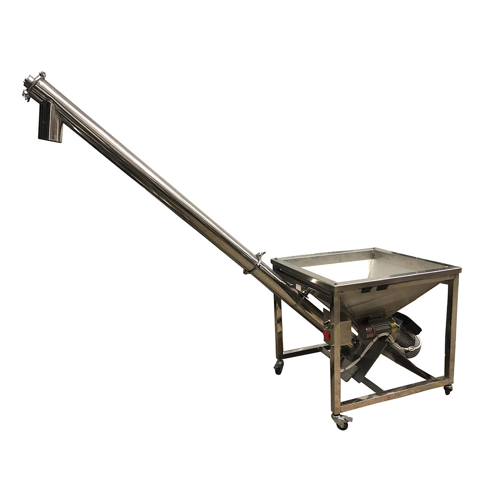 Flour Screw Feeding Vibrating Hopper Inclined Conveyor Machine Auger Feeder CE