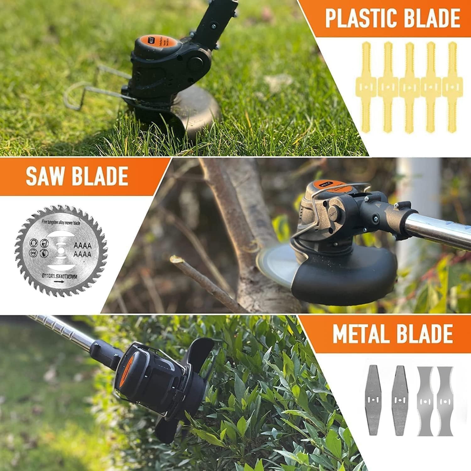 Cordless Weed Wacker 21V Stringless Weed Wacker Battery Powered Lightweight 3…