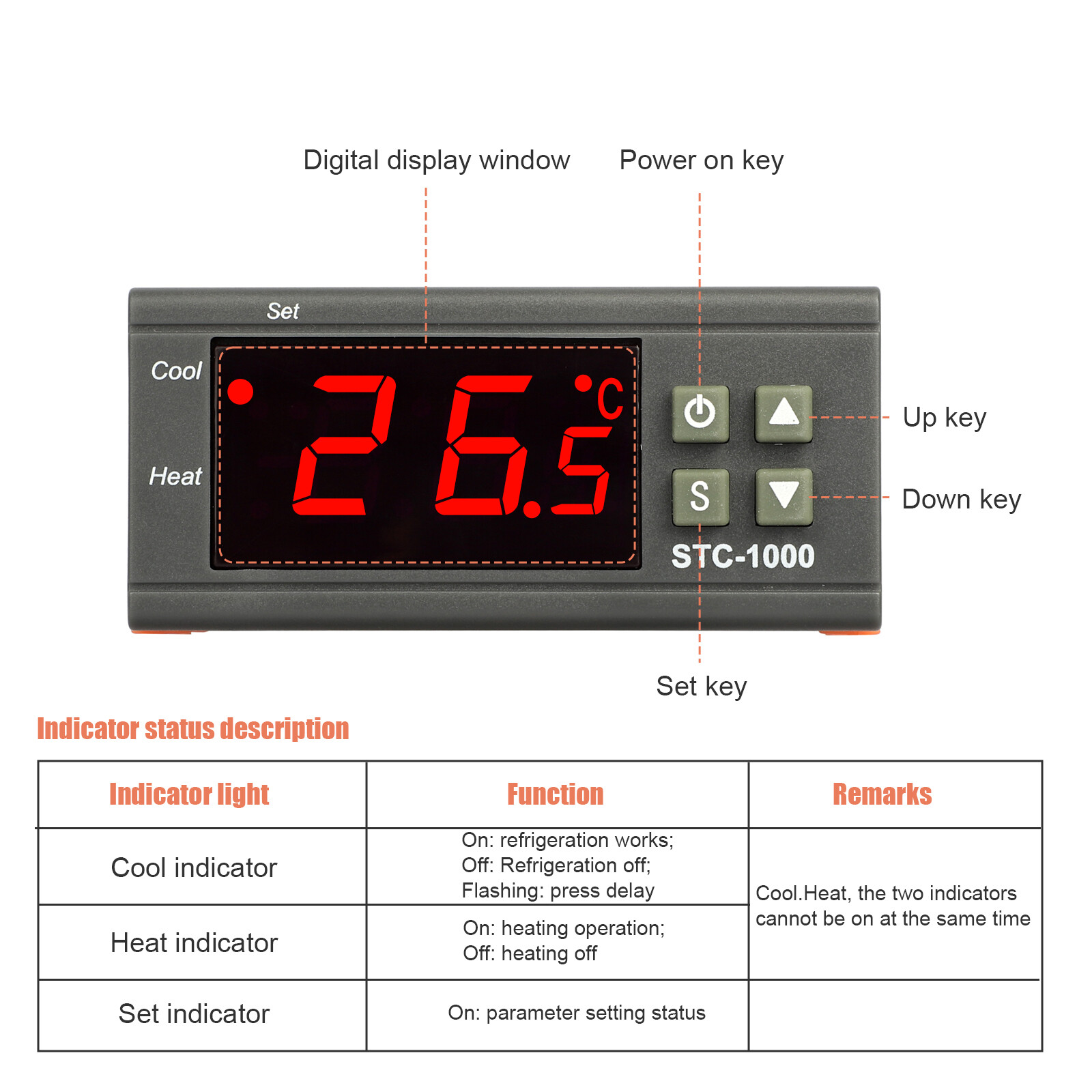 AC 110V Universal STC-1000 Digital Temperature Controller Thermostat w/ Sensor