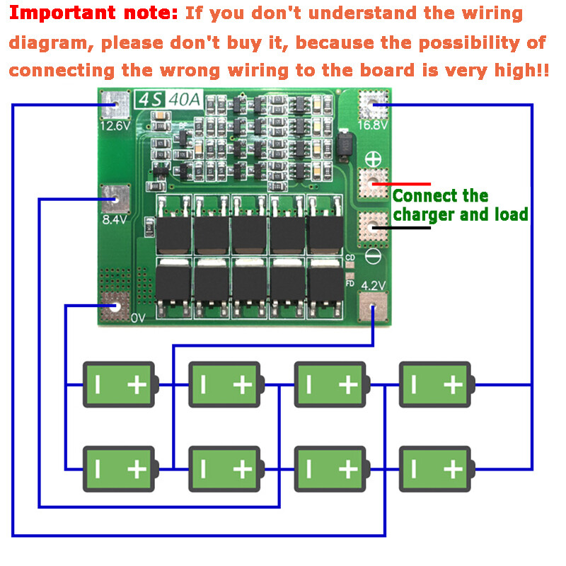 Li-ion Lithium Battery 18650 Charger BMS Protection Board Module 3S 4S, 40A 60A