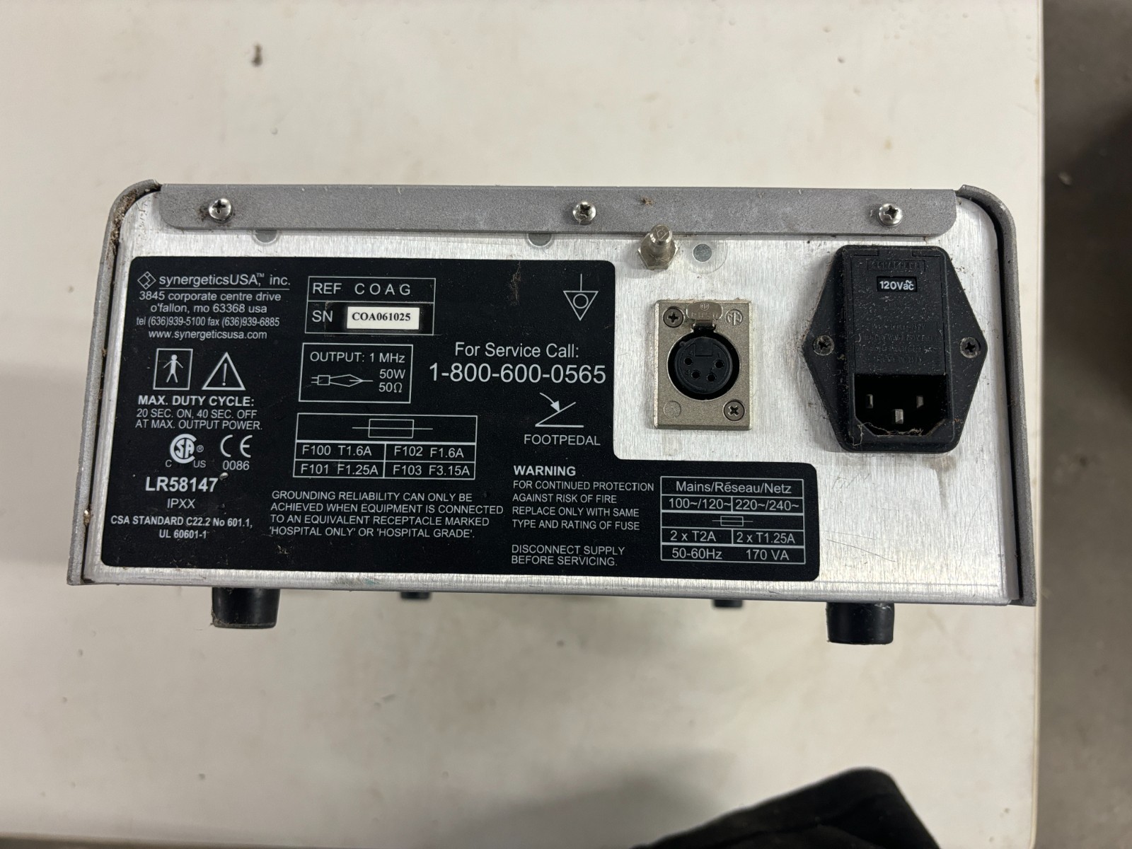 Synergetics Malis COAG Bipolar ESU Generator