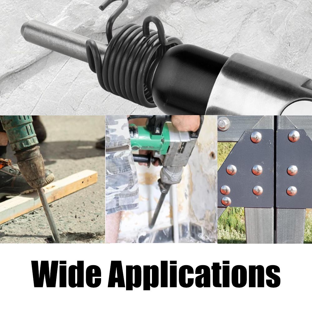 Air Rivet Hammer Tools Kit 7 Pcs Heavy Duty Smoothing Pneumatic