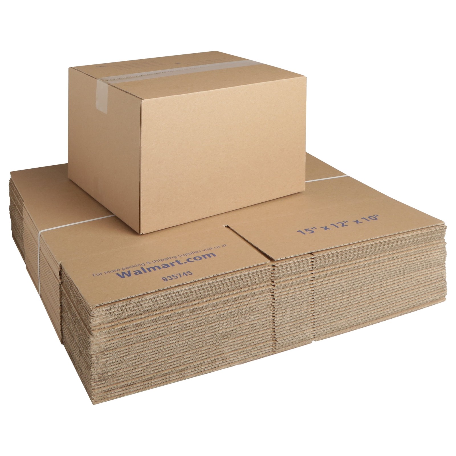 30-Count Recycled Corrugated Cardboard Shipping Boxes 15x12x10 Inches