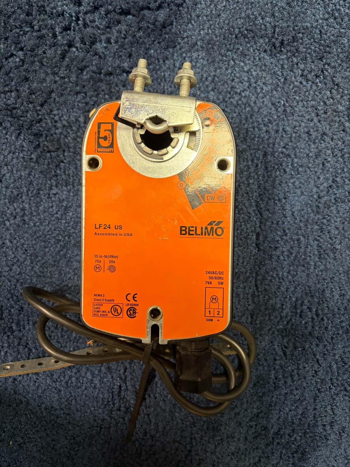 Belimo LF24-S US Spring Return 35 In-lb (4 Nm) Damper Actuator 24 VAC/DC