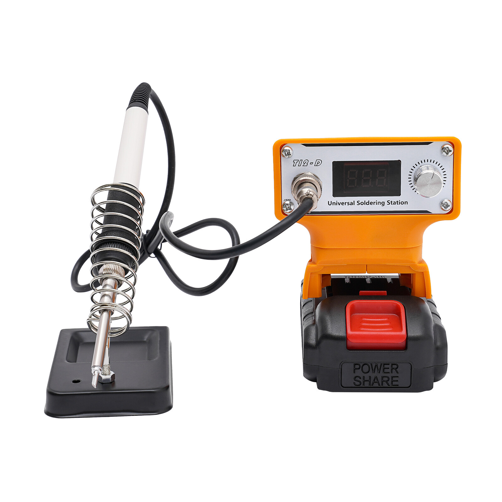 T12-D Digital Display Soldering Iron Station Kit w/Tip Holder& Long Handle Wire