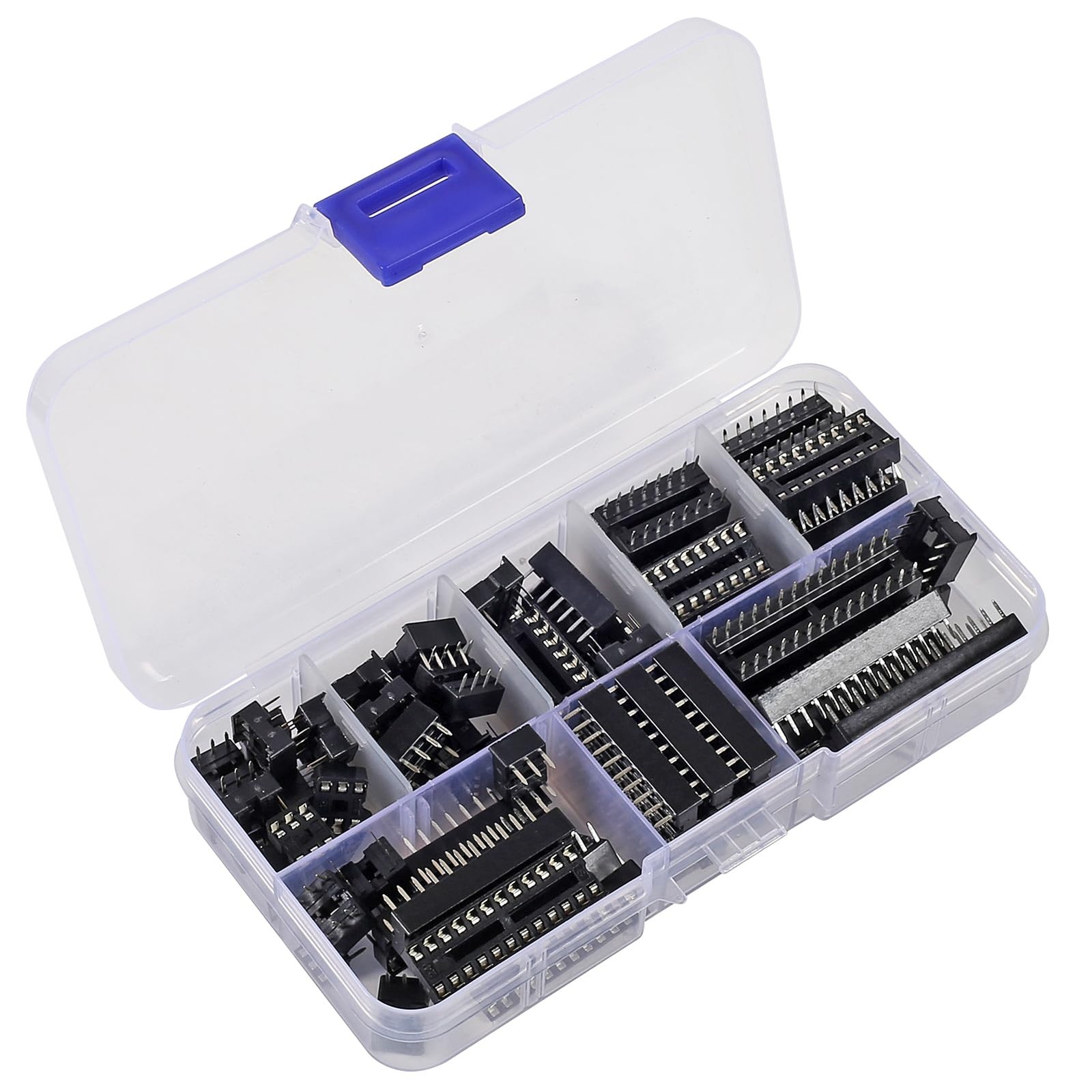 66PCS DIP IC Sockets Adaptor Solder Type Socket Kit 6 8 14 16 18 20 24 28 Pin DI