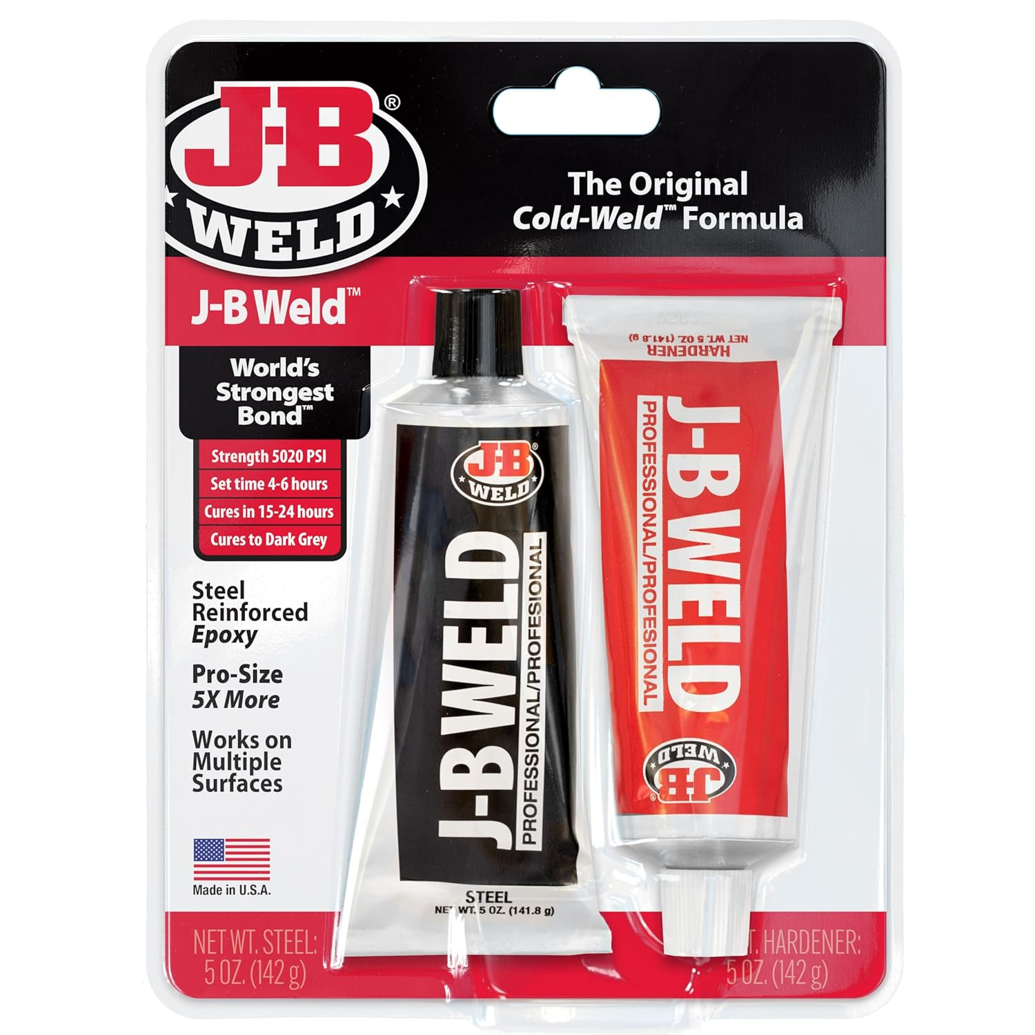 8281 Professional Size Steel Reinforced Epoxy – Hardener and Steel Pack – 10 Oz